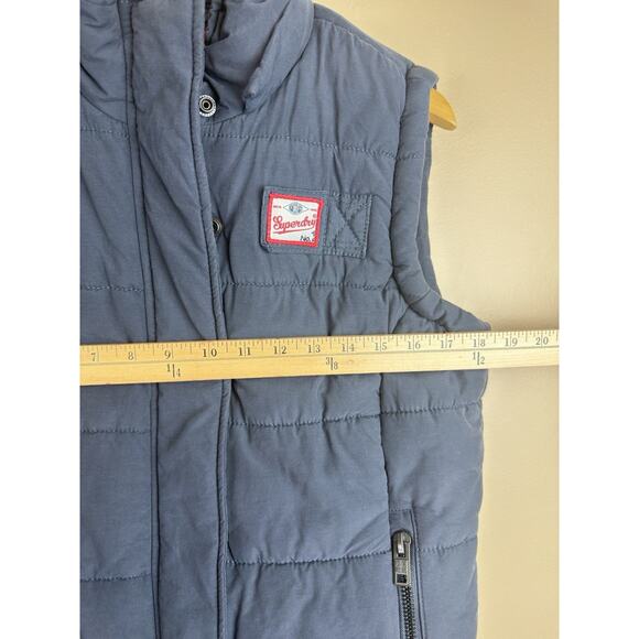 Superdry Blue Padded Gilet Women’s Size S Full Zip Casual Outdoor Vest - Picture 13 of 13